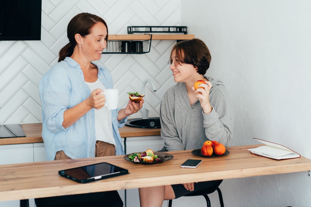 Mother Talking to Teenage Child 